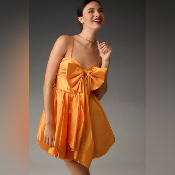 Mac Duggal Women's Spaghetti Strap Balloon Style Mini Dress- Size 10 - Picture 1 of 4